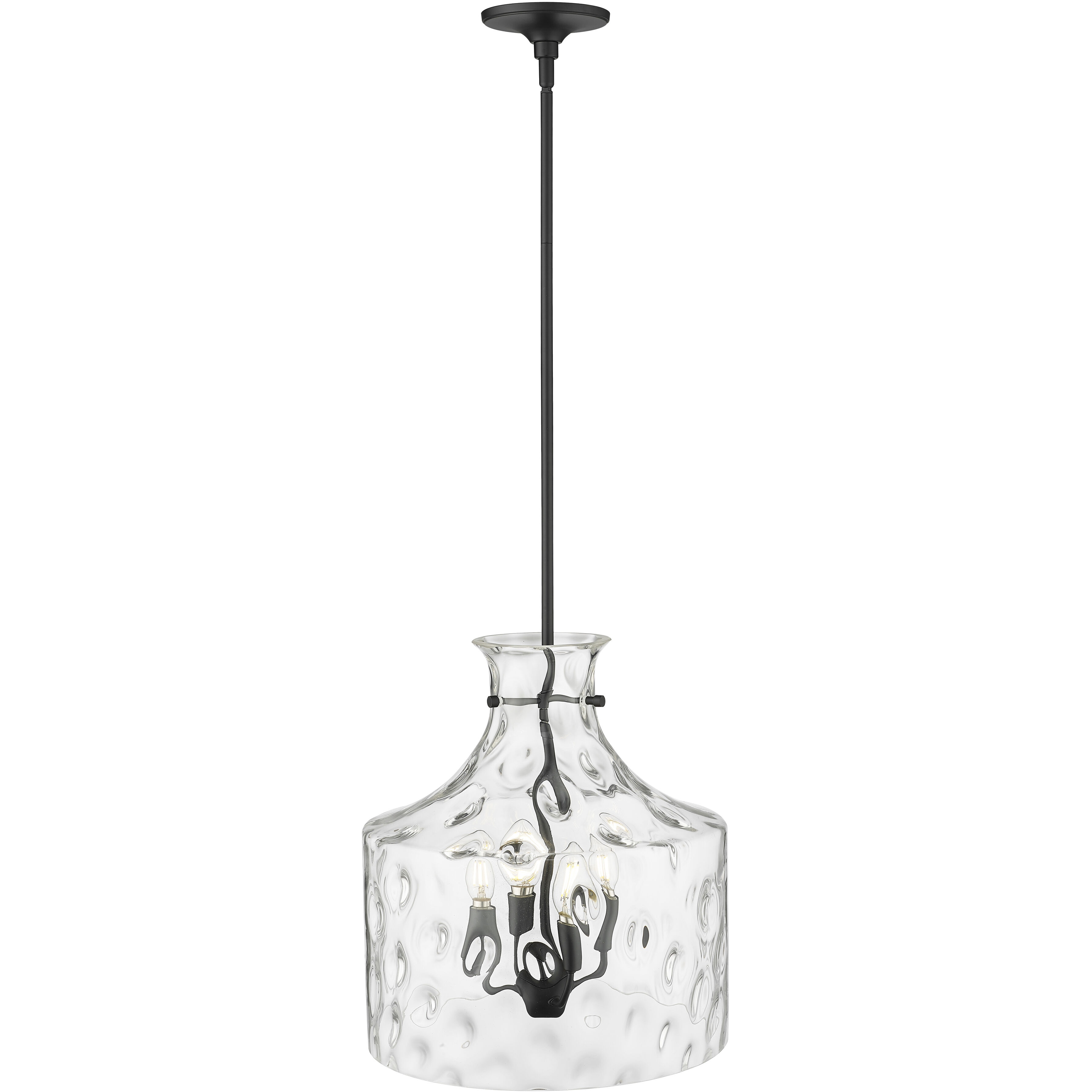 Santorini 4 Light 15 inch Matte Black Pendant Ceiling Light